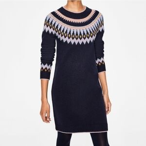 Icelandic Style Navy Blue Sweater Dress (Sz M)